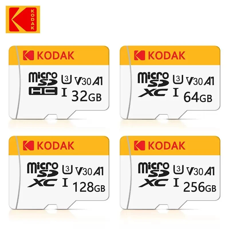 

Kodak High Speed Memory Card 32GB 64GB 128GB 256GB TF Card For Dash Cam Car DVR Adapters A1 U3 Class 10 Micro SD Card 100Mb/s