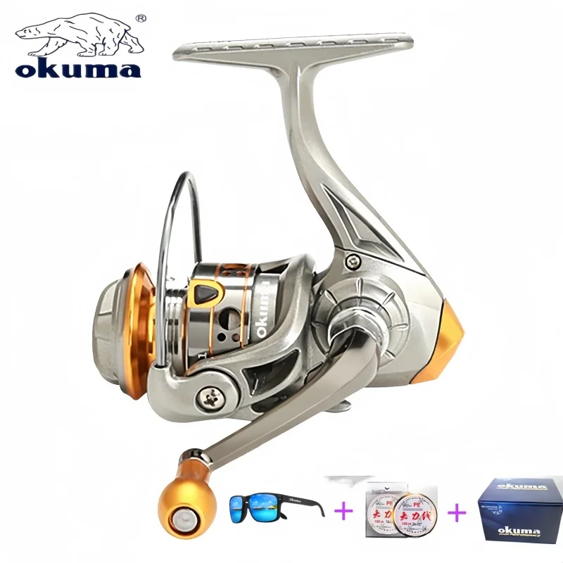 okuma-ミニ-dc150-シリーズ-52-1-ギア比-15lb-最大耐荷重cnc-金属製スプール回転式釣りリール、淡水や、