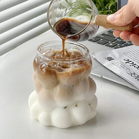 INS Glass Cup Heat-resistant Tumbler Transparent Juice Milk Coffee Mug Unique Design 3D Rose Glass Cup Water Glasses Drinkware