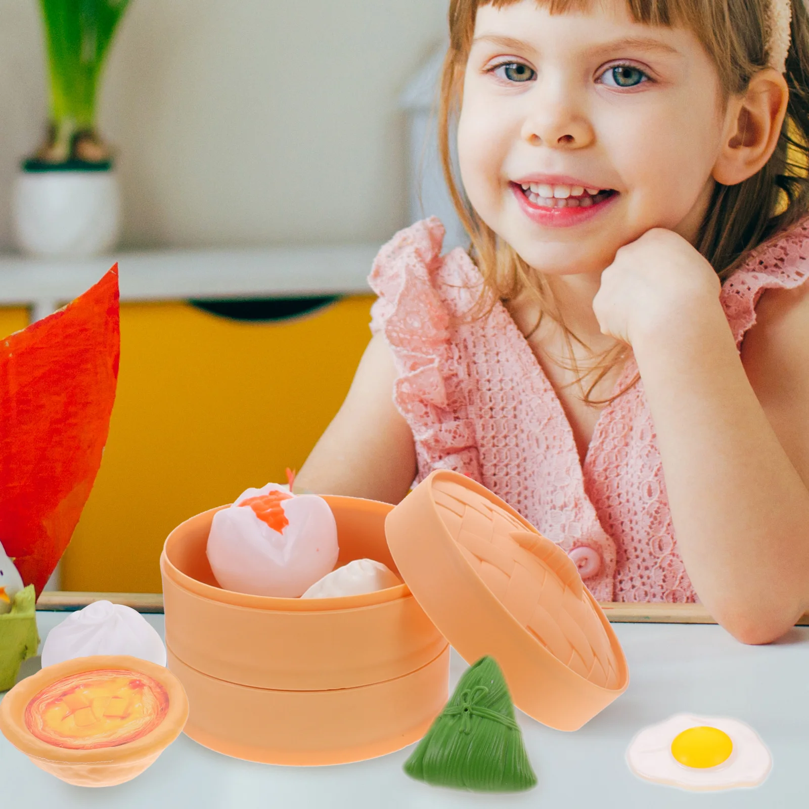 مجموعة لعب المطبخ مكونة من 58 قطعة من الإفطار الصيني، مجموعة أدوات الطبخ التظاهري، هدية تعليمية تفاعلية محمولة للأطفال