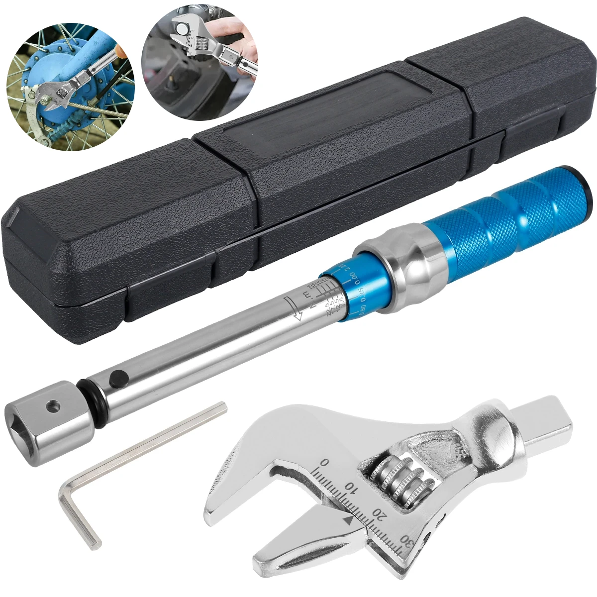 Digital adjustable torque wrench steel open ended torque wrench interchangeable head torque wrench purpose maintenance tool