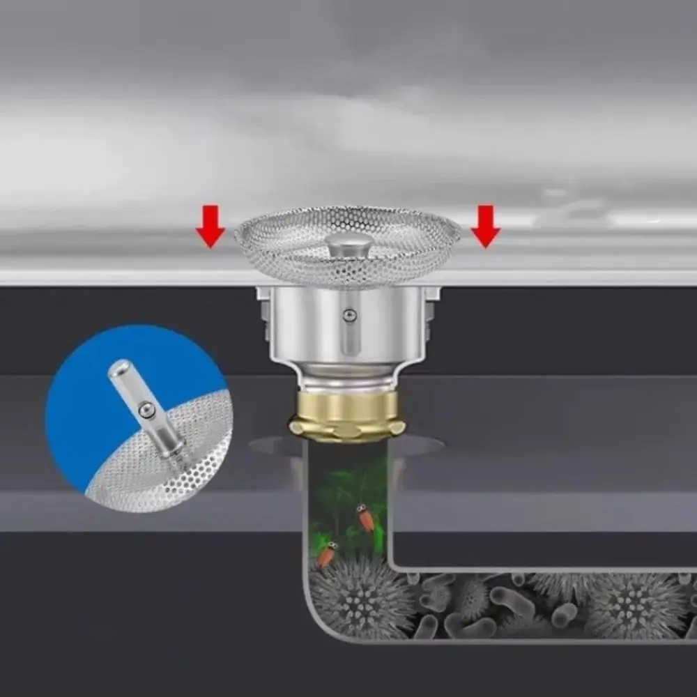 

New Stainless Steel Kitchen Sink Filter Drain Hole Trap Mesh Water Basin Strainer Hair Catcher Bathroom Accessories Waste Screen