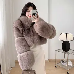 Natural fur fox fur coat women's winter jacket fur coat fur natural jacket high quality natural fox fur jacket real fox fur coat