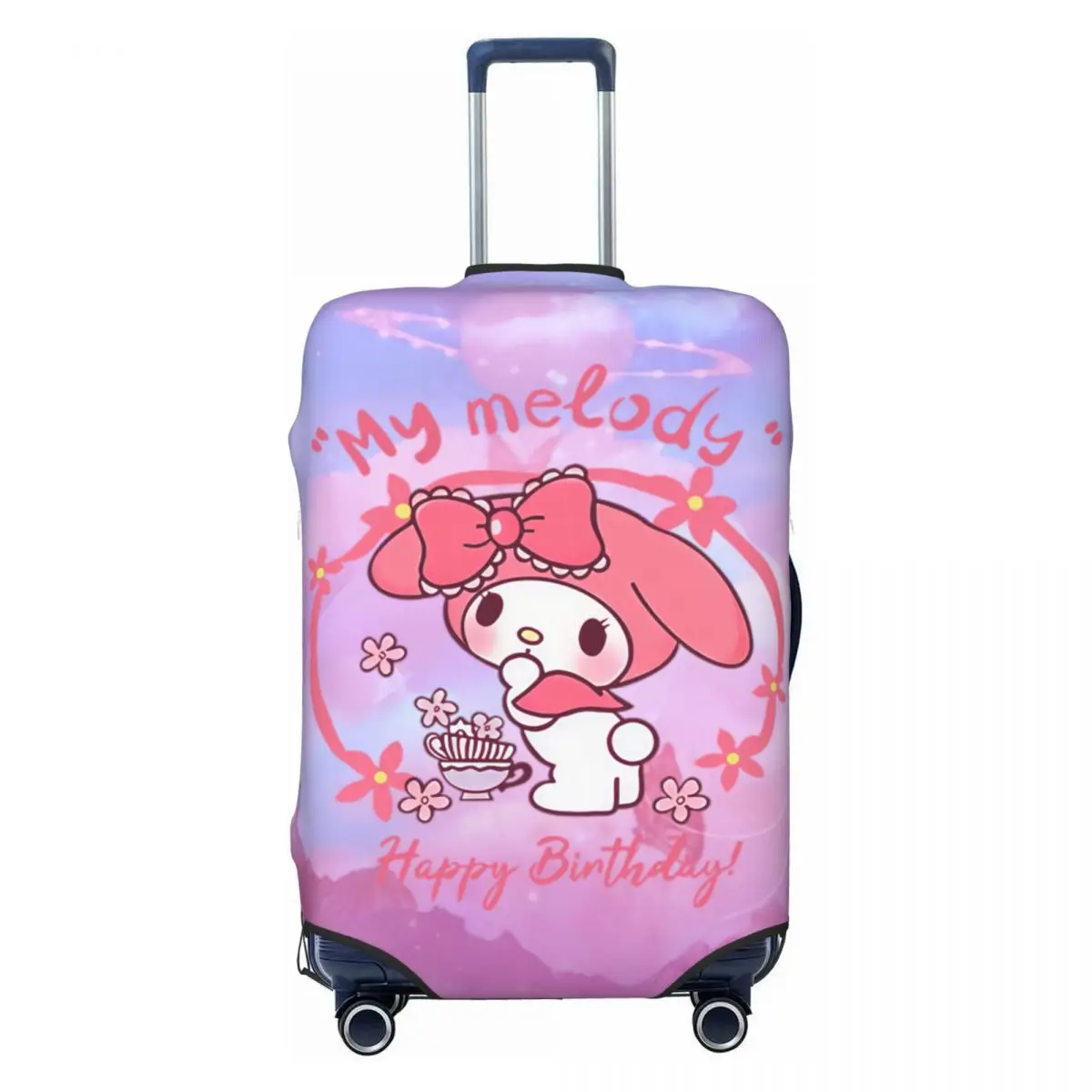 

Happy My Melody Luggage Cover Elastic Cartoon Bunny Travel Suitcase Protective Covers Fits 18-32 Inch