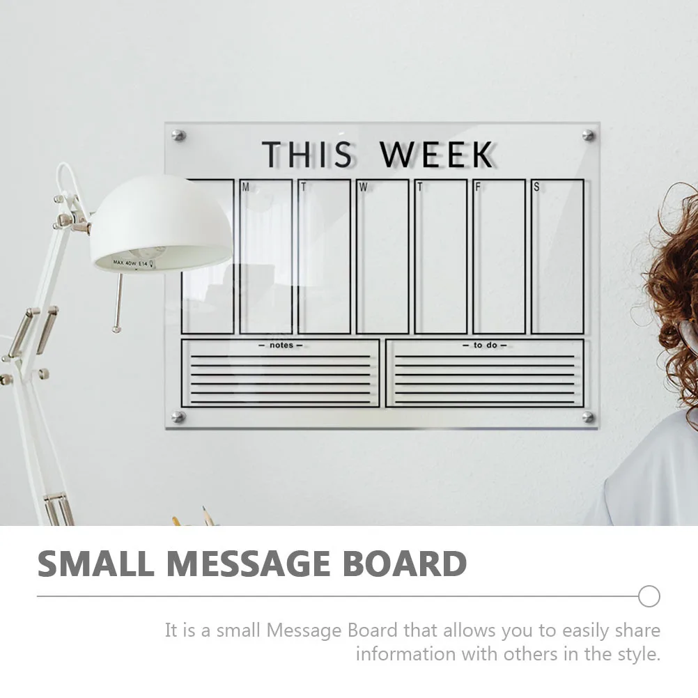 1 Set Clear Acrylic Dry Erase Small Message For Students Weekly Planner Note Board Office Home School Use Bulletin Board Sets