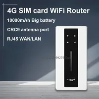 4G SIM Card Wifi Router 10000mAh Big Battery Lte Modem Travel Pocket MIFI Hotspot RJ45 Port CRC9 Antenna Port Portable WiFi