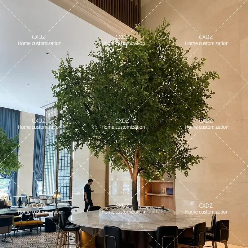 Large Artificial Banyan Tree Indoor Decoration Fake Maple Plant for Hotel Hall Wedding Event Greenery Faux Big Tree Decor