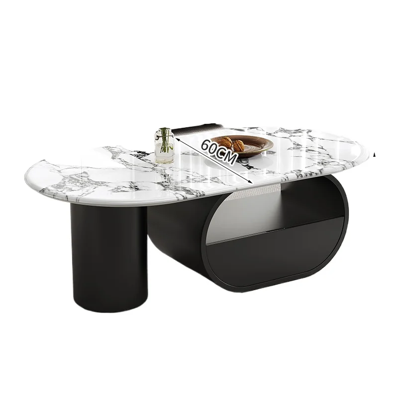 

Italian light luxury simple household living room small apartment microcrystalline stone coffee table combination