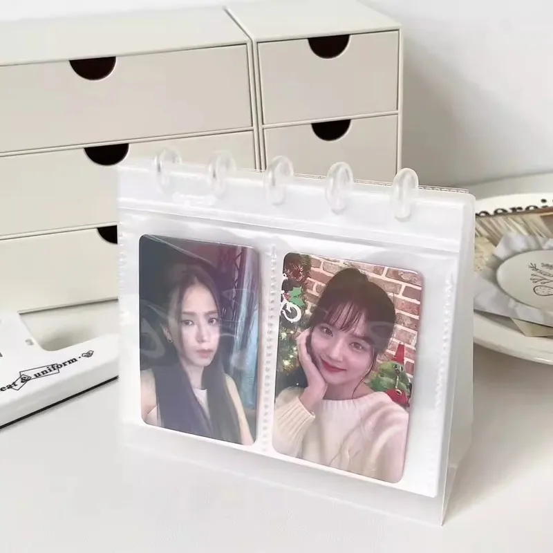 

INS минималистичный стиль, прозрачный настольный альбом, 3-дюймовый Polaroid Photo Favorites K-Pop Idol, подставка для фотокарточек, DIY заметки