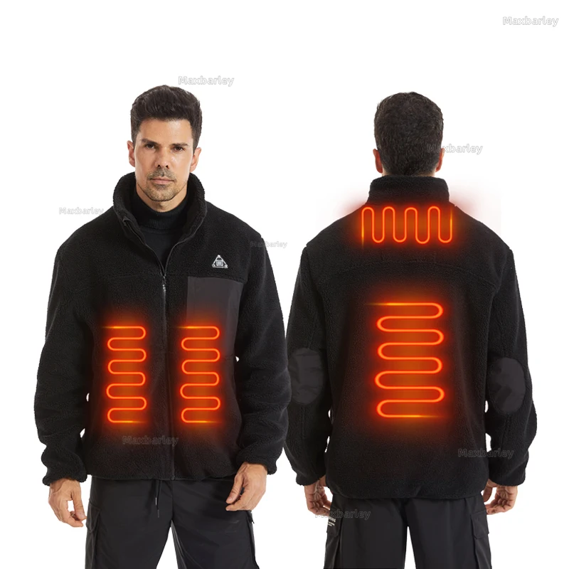 

Snow Fleece Heated Jacket Smart 4 Areas Self-heating Jackets Winter Women Plush Thermal Clothes Outdoor Heating Parka Coats Men