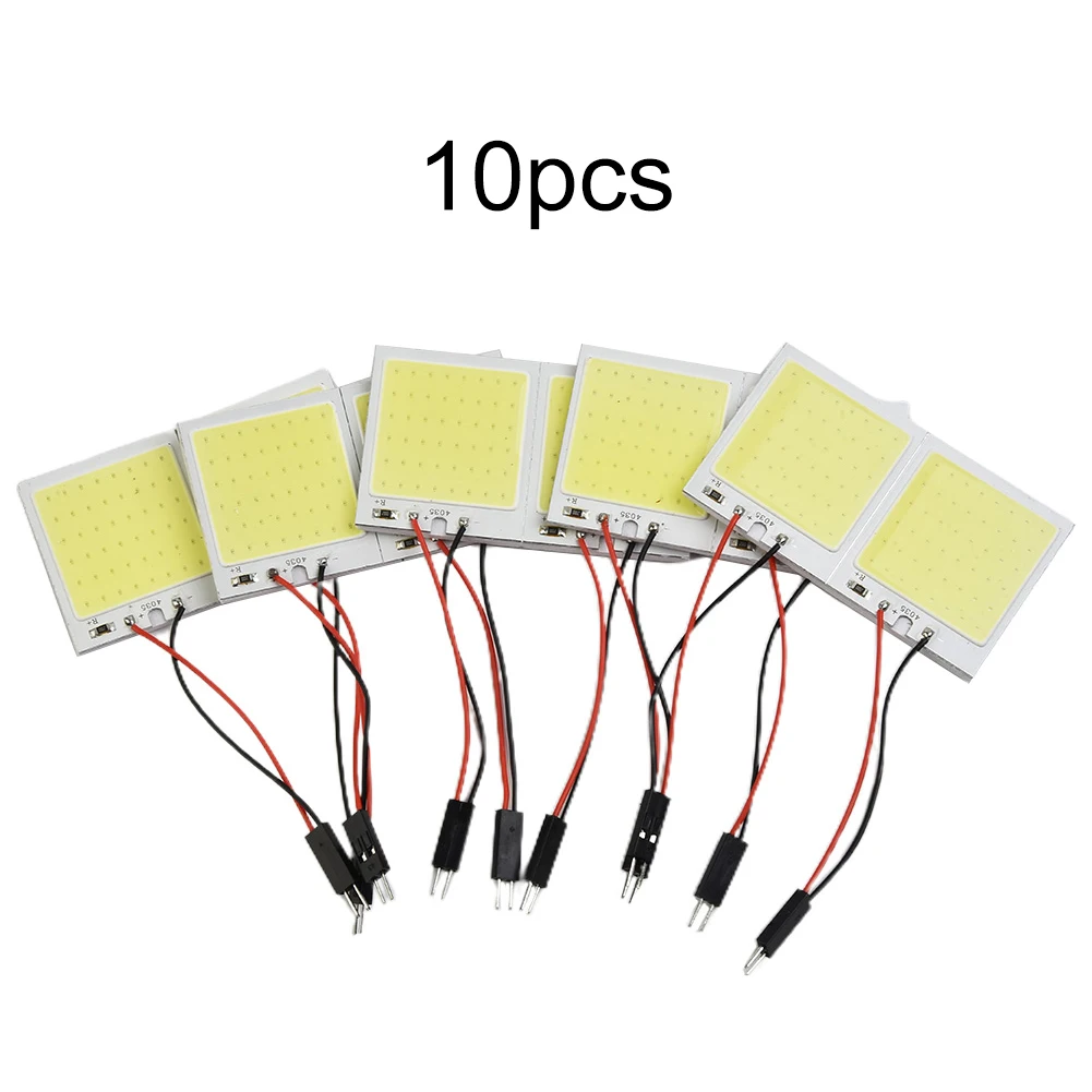 10pcs White 48SMD COB LED For T10 4W 12V Car Interior Panel LED Lights Lamp Bulb Car Dome Light Auto Interior Reading Bulb