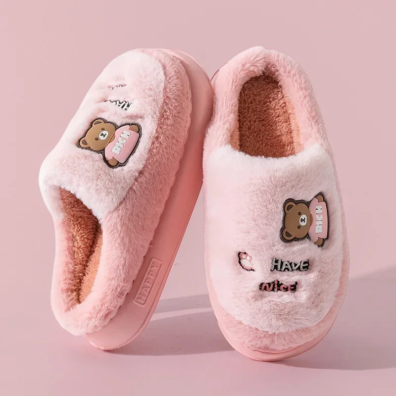 Thicken Warm Long Plush Slippers for Women Winter New Chunky Platform Fluffy Furry Fur Slippers Couple Plus Size Indoor Shoes