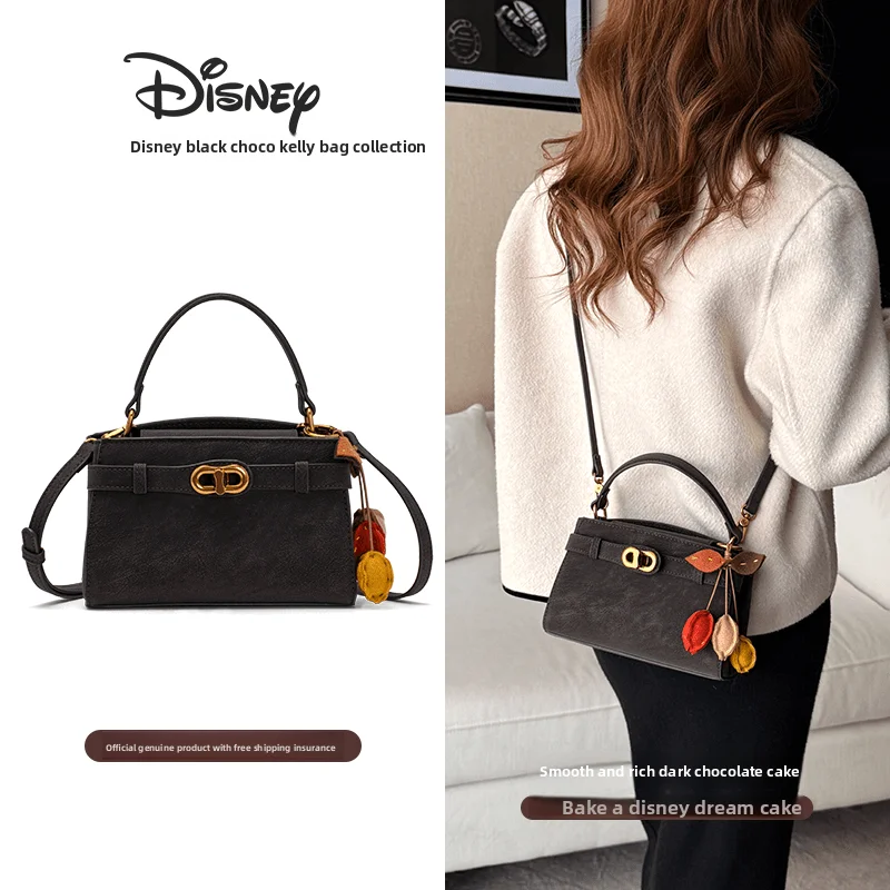 

Disney Authentic New Mickey Black Clever Kelly Bag Simple and Fashionable Women's Single Shoulder Crossbody Bag for Women