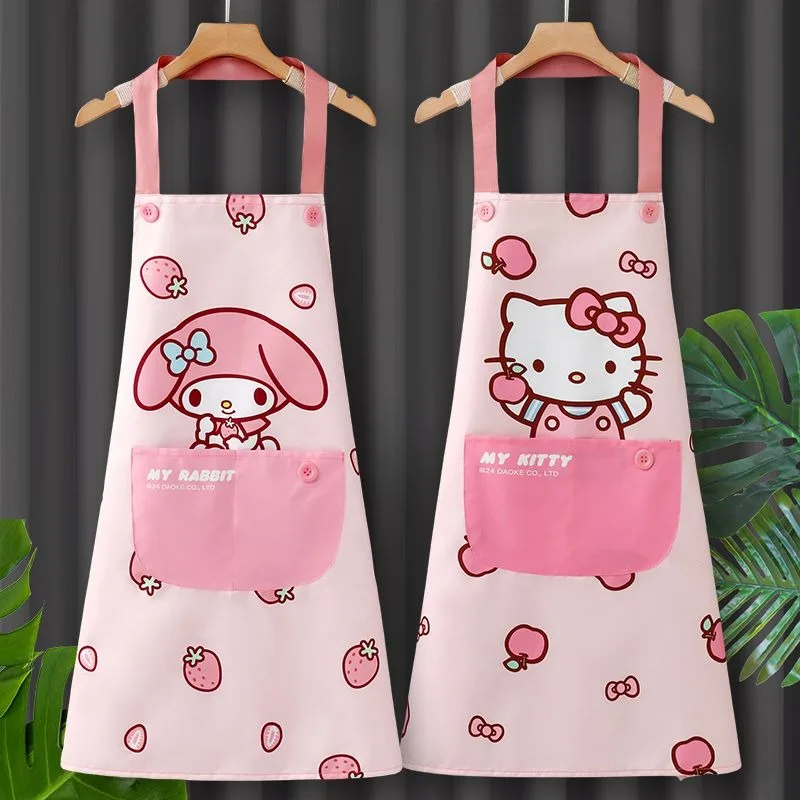 

New Kawaii Sanrio Hello Kitty Cinnamoroll High Appearance Level Apron Oil and Water Resistant for Home Baking Cooking