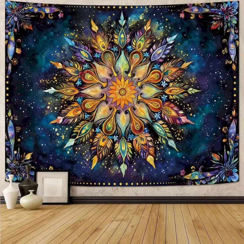 VIKAMA Sunburst Mandala Mushroom Tapestry Wall Hanging, 6 Assorted Designs, Wall Decor for Bedroom Living Room