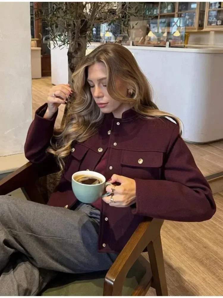 

Женская повседневная однотонная куртка, осенне-зимняя женская однорядная куртка с пряжкой и карманом, короткий кардиган, женское элегантное офисное пальто