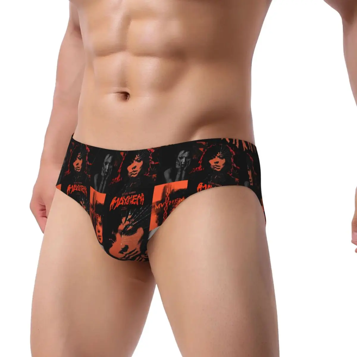 Custom Mens Lady Gaga Mayhem Music Singer Underpants Breathable Briefs Underwear