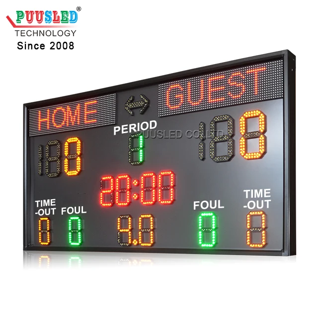 Professional Electronic Led Basketball Scoreboard Full Set Led Digital Signage Basketball Scoreboard with Shot Clocks
