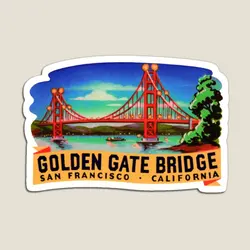 Golden Gate Bridge San Francisco Califor Magnet Refrigerator Children Decor Stickers Funny Home Baby Cute Toy