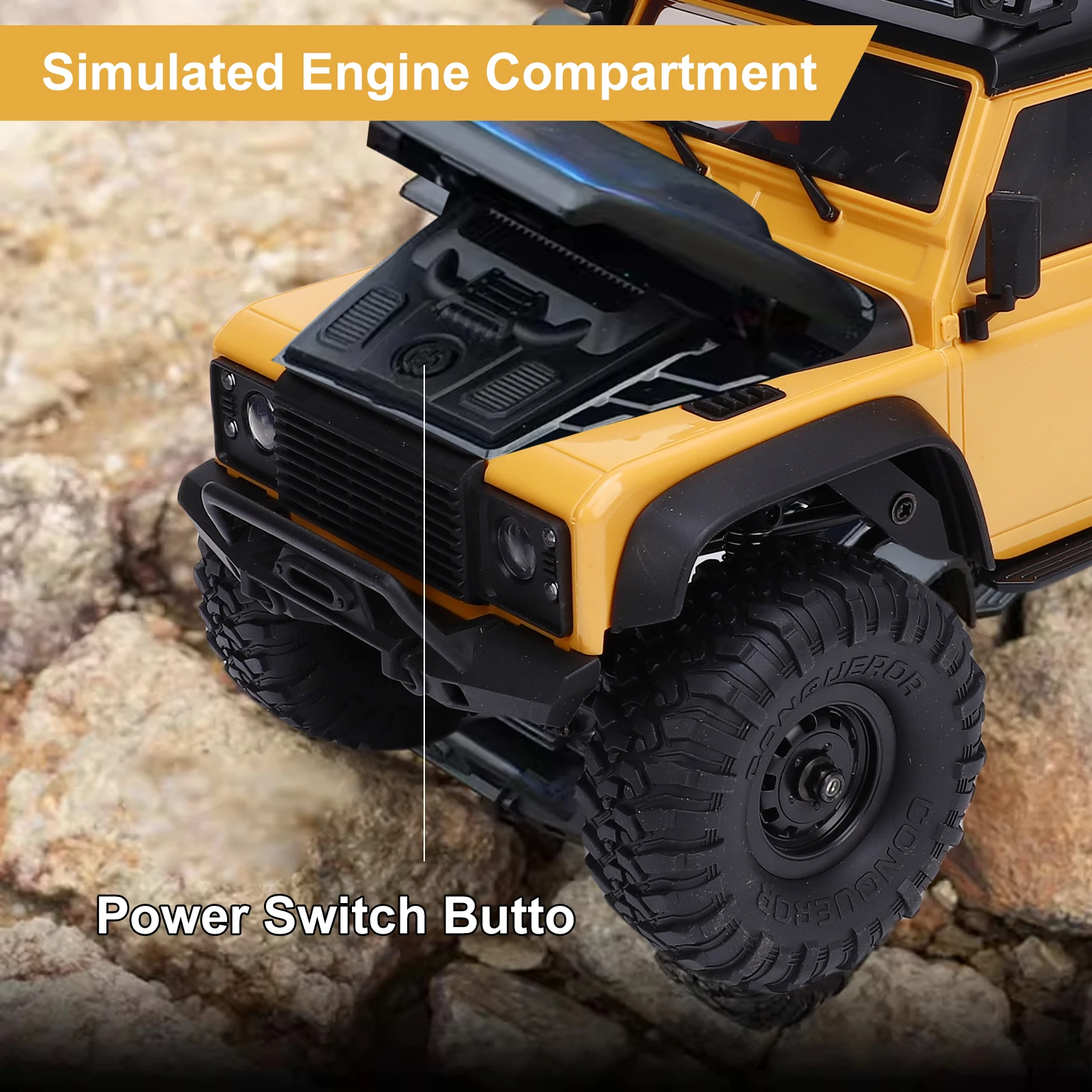 Carro de controle remoto, veículo off-road com tração nas quatro rodas de controle remoto de 2,4 GHz, caminhão de brinquedo elétrico todo-o-terreno, adulto e infantil