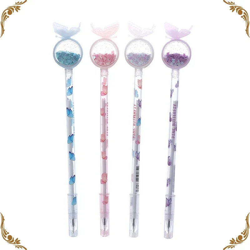 Imagem -01 - Criativo Borboleta Lantejoulas Gel Conjunto Canetas Celebridade Online Menina Coração Caneta Material Estudante Papelaria de Escritório Atacado criativo borboleta lantejoulas gel conjunto canetas celebridade online menina coracao caneta material estudante papelaria de escritorio atacado 01