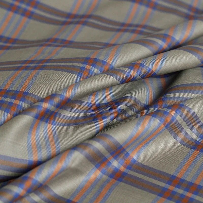 Redraspberry Italy 220 Supers Grey Plaid Worsted Wool Fabric Garment Materials Women Suits Pants Sewing DIY cloth Freeshipping