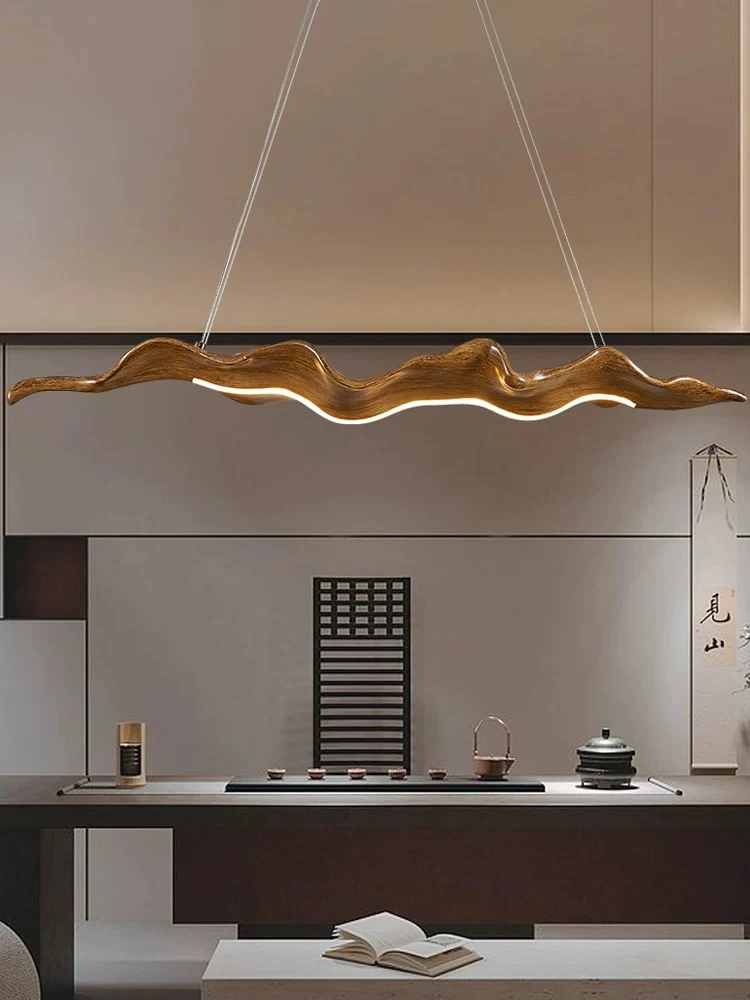 

Vintage Resin Leaf Pendant Lights Tea House Dining Room Bedroom LED Chandelier Fixtures Indoor Decor Lighting Hanging Lamp