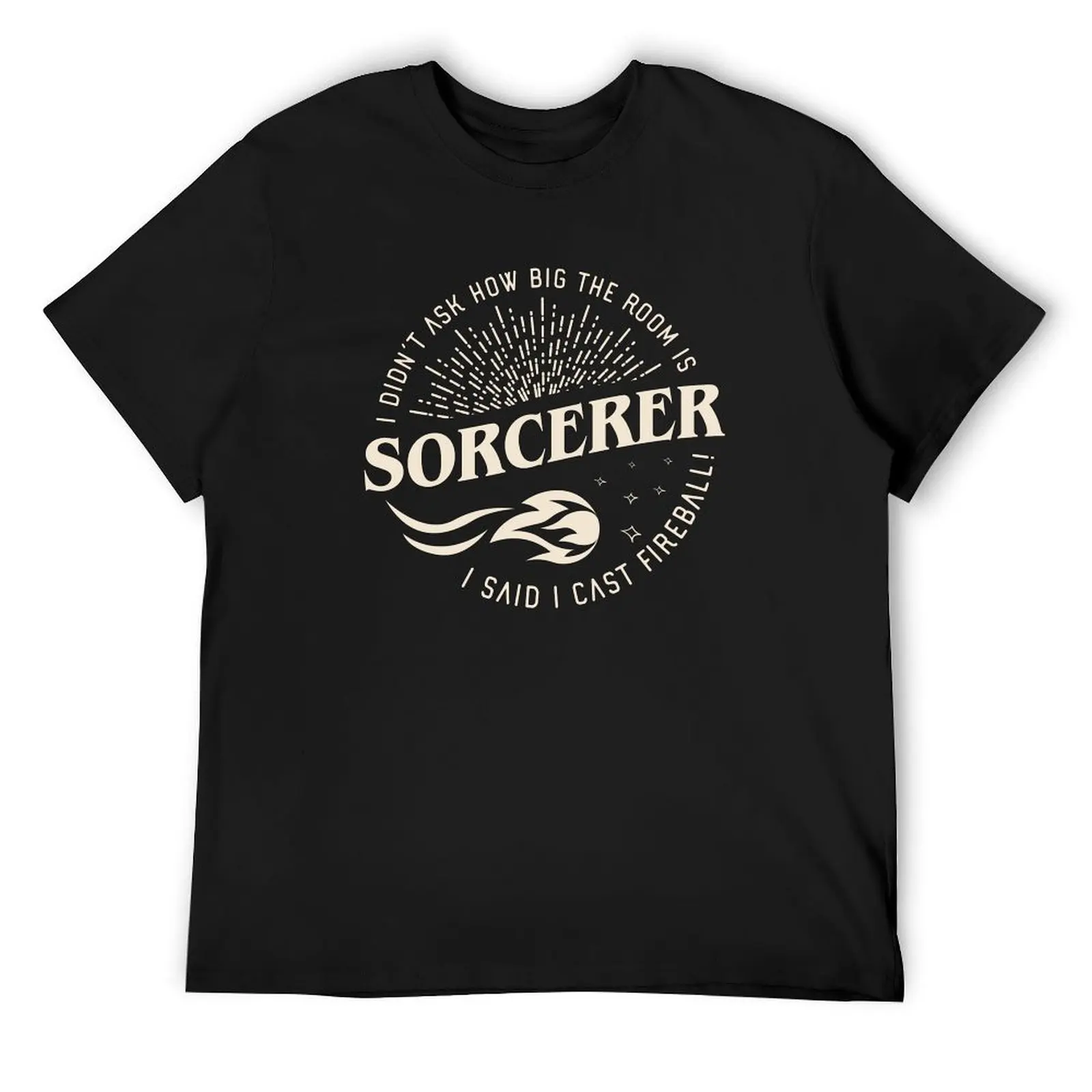 Sorcerer I Cast Fireball Funny Tabletop RPG T-Shirt vintage anime clothes mens t shirts pack