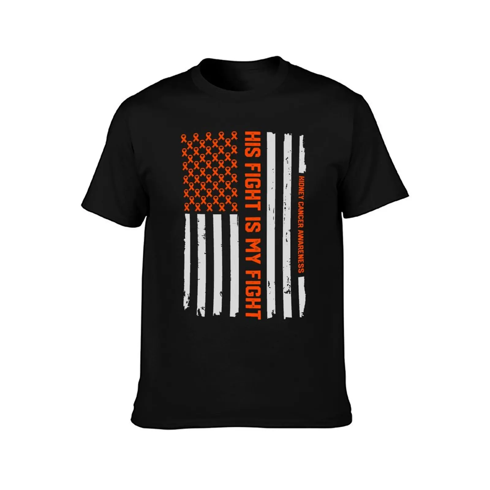 Kidney Disease Cancer Survivor Awareness Ribbon American Flag T-Shirt Minimalist Casual Short Sleeve Top T-Shirt