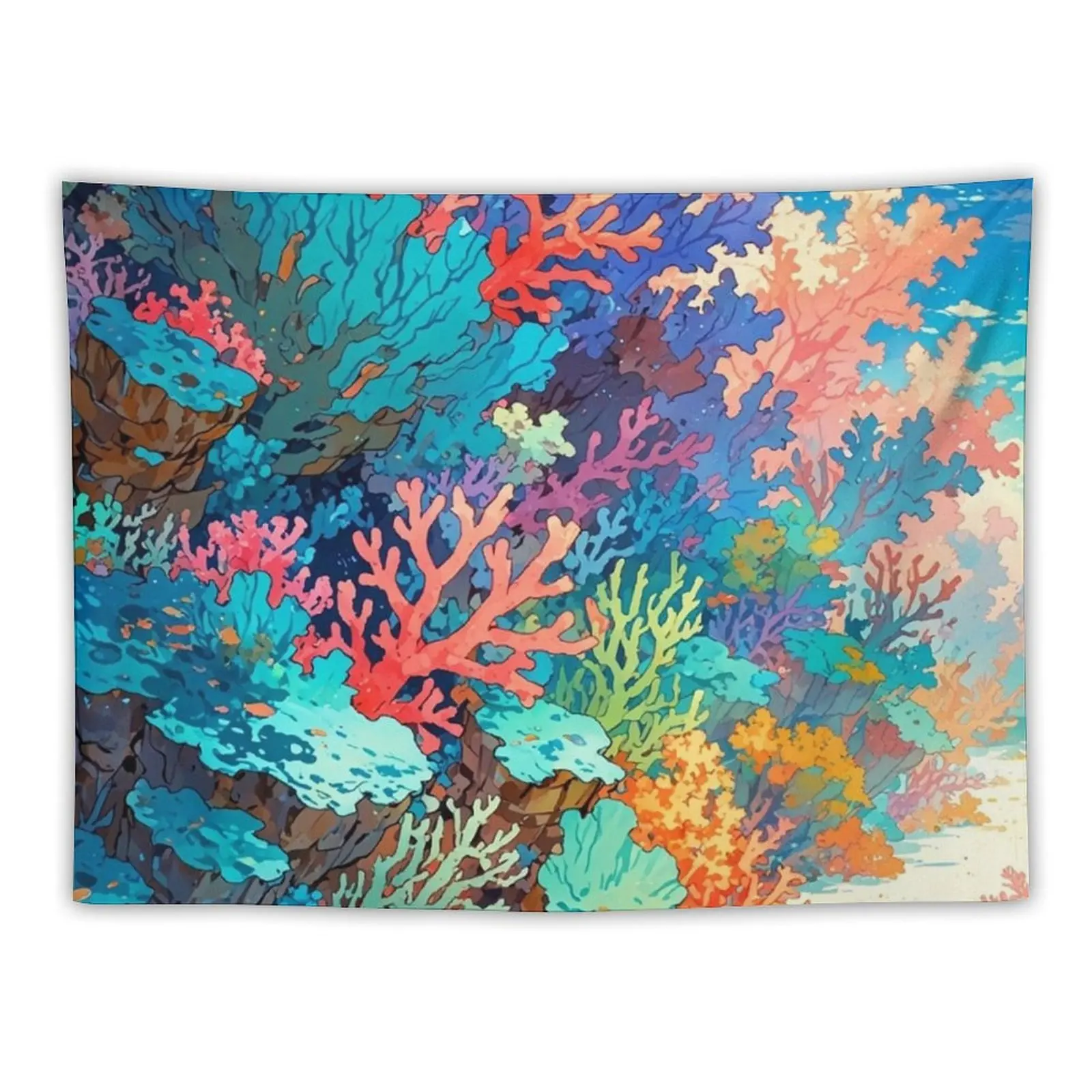 Coral Reef - Sian Ka'an Biosphere Reserve Tapestry Decoration Wall Funny Tapestry