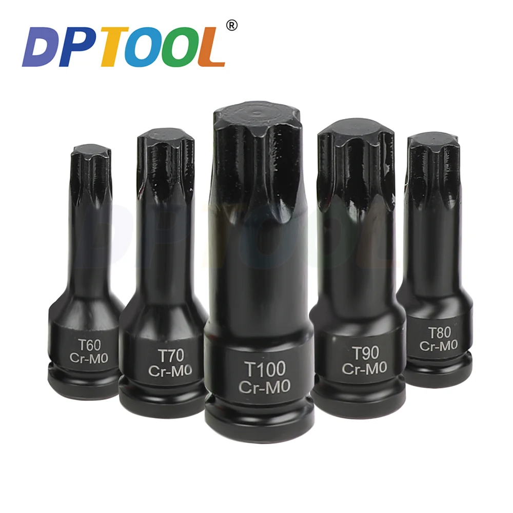 10pcs 1/2 Inch Drive Impact Torx Star Bit Socket Sets T30-T100 Socket Bits Set T30 T40 T45 T50 T55 T60 T70 T80 T90 T100