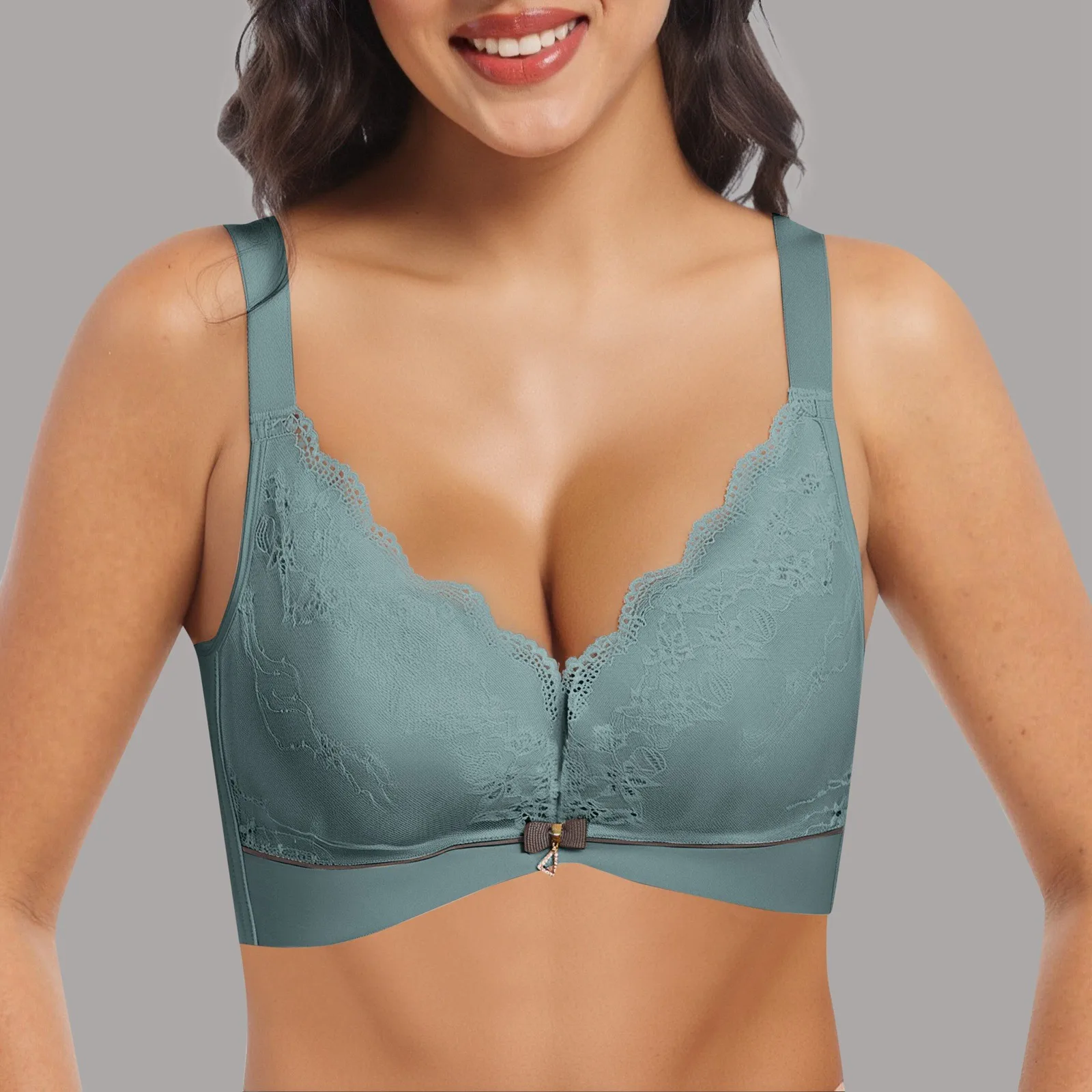 

Women V Neck Lace Bras Push Up Brassiere Ultra-Thin Perspective Deep V Lace Sheer Plus Size Bra Female Underwear Sexy Lingerie