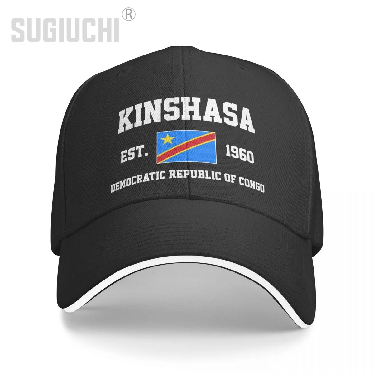 Baseball Cap Democratic Republic Of Congo EST.1960 Kinshasa Capital Men Women Unisex Sandwich Caps Snapback Golf Hat Fishing