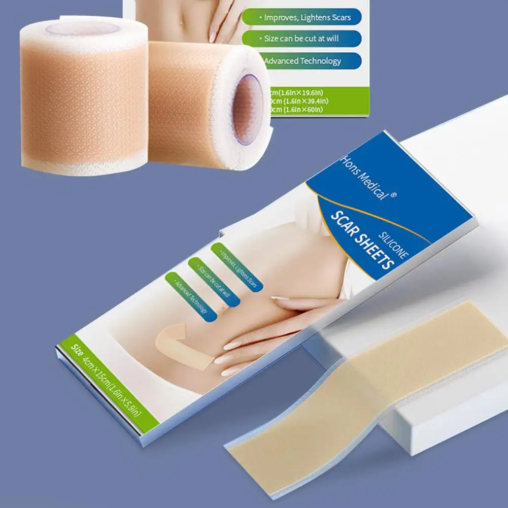 4x50cm Silicone Gel Scar Sheet Patch Treatment Removal Tape Acne Trauma Burn Scar Cover Skin Repair Section Ear Beauty Patch