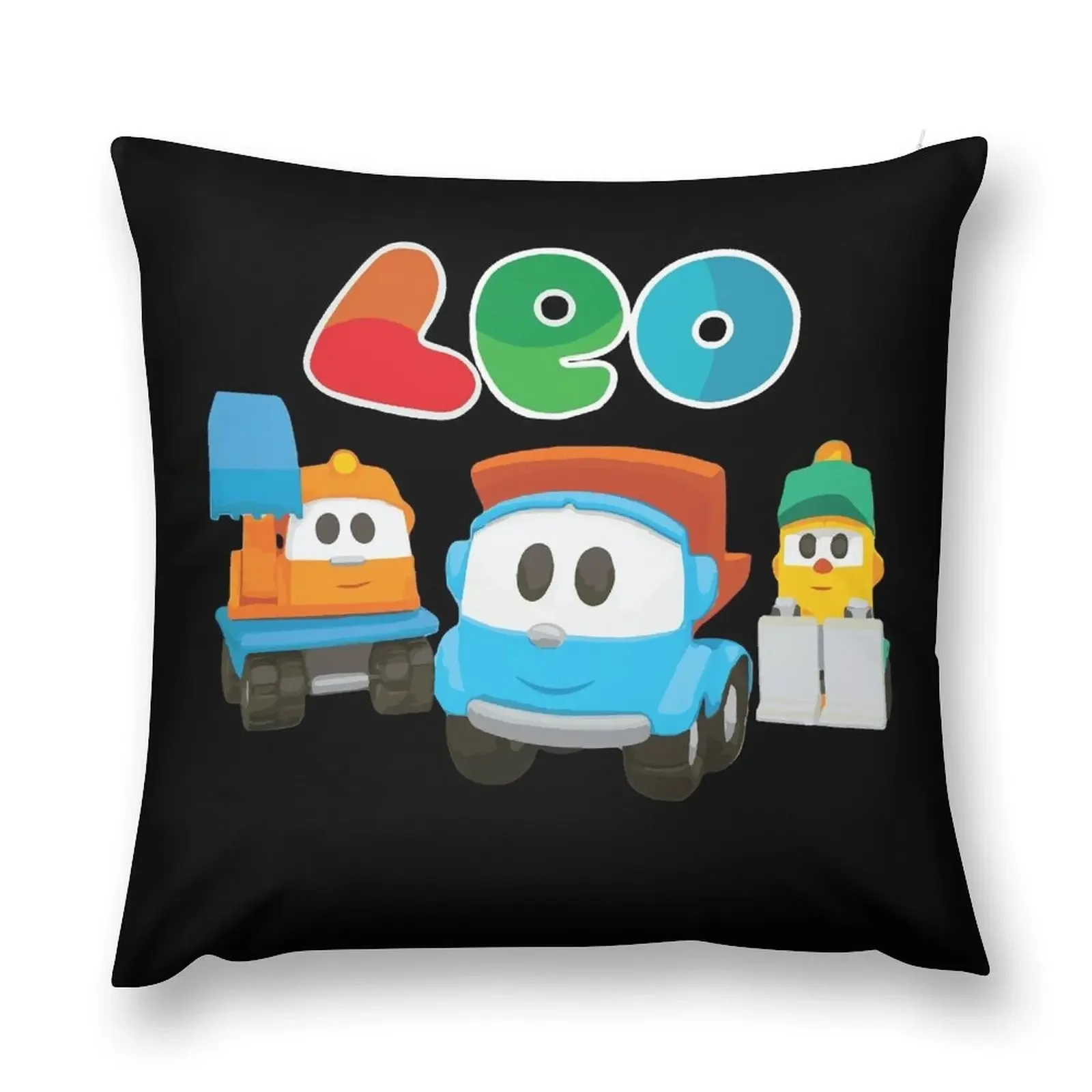 leo the truck, lifty and scoop Throw Pillow Pillow Covers Decorative Ornamental Pillow