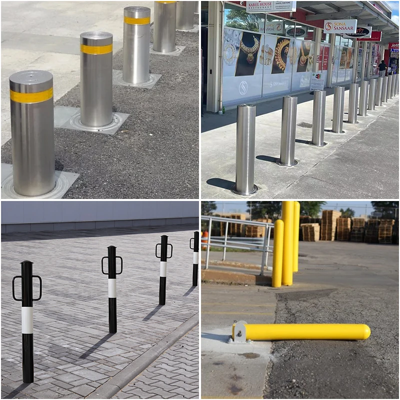 Apartment Area Parking Fixed Bollards Various Styles Hydraulic Rising Bollard Car Park Automatic Electric Custom  Bollard