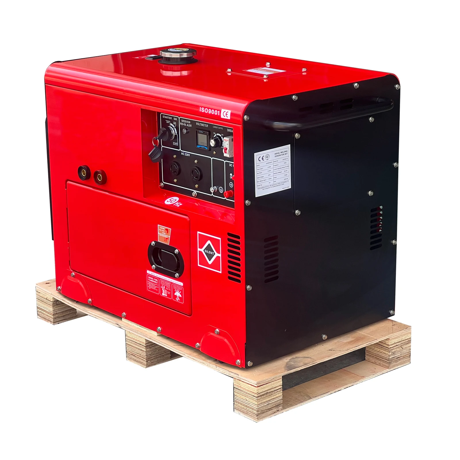 5000W Single-Phase Diesel Generator with 190A Welding Current 50HZ 220V Rated Voltage Silent Type Low Noise Diesel Generators