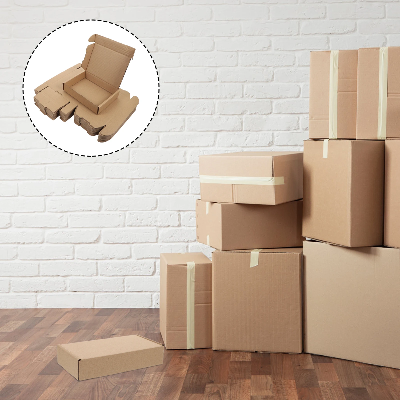 

20pcs Shipping Boxes Paper Reusable Multiple Uses Strong Load Bearing Corrugated Cases Storage Moving Gift Packaging