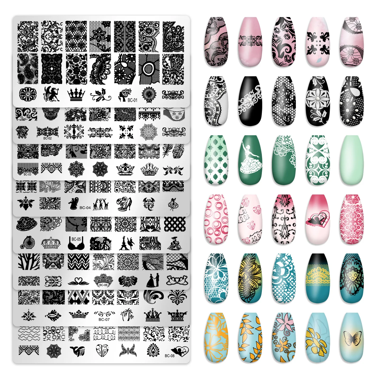 

1PC Nail Plates Stamping Set Stamp Templates Image Nail Art Printing Plates For DIY Print Manicure Decoration Tool Salon Design