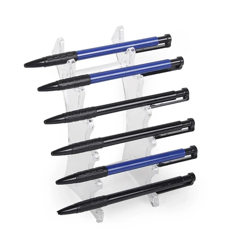 6 Slot Plastic Pencil Pen Holder Pen Display Stand Office Supplies Desk Pen Storage Shelf