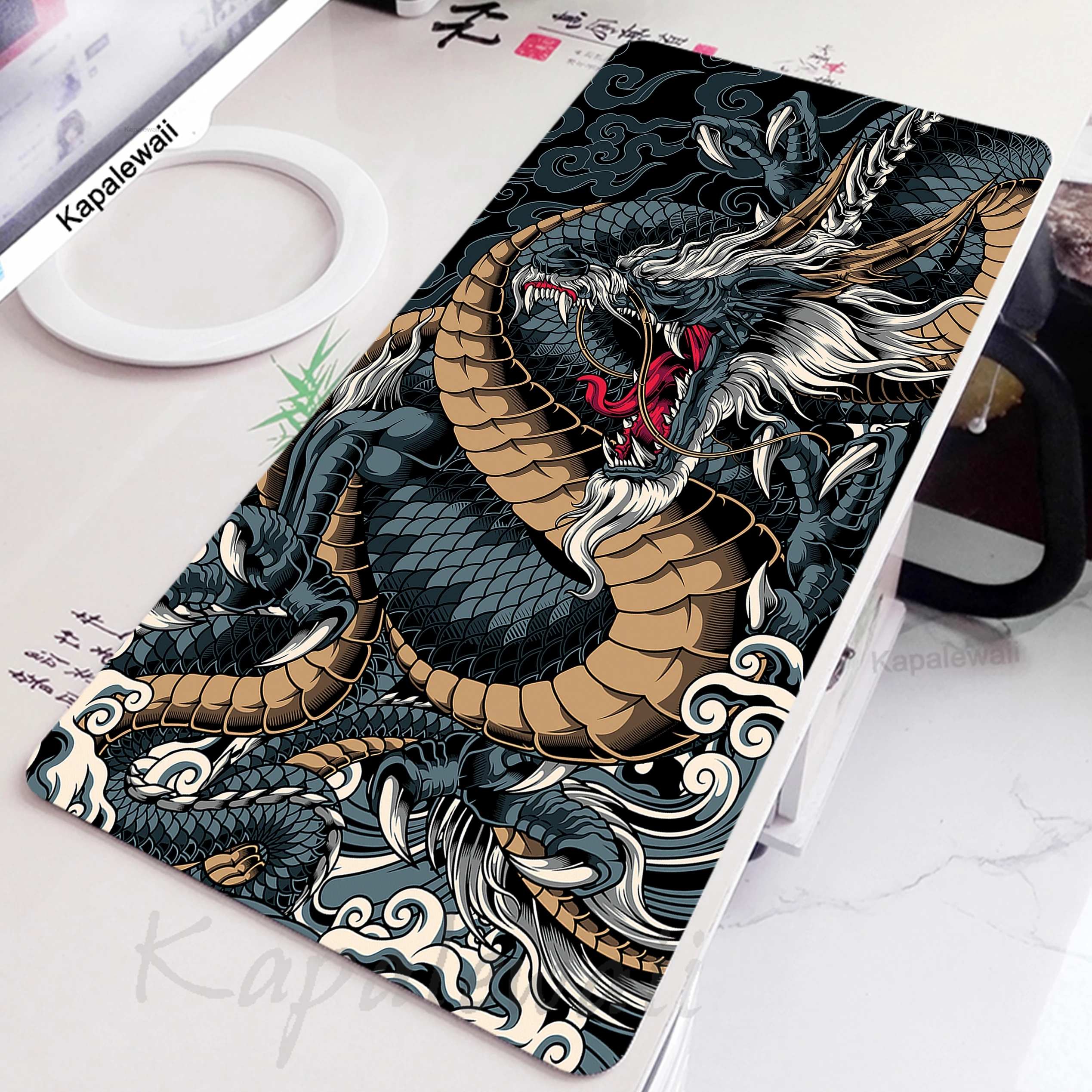 

Japanese Style Dragon Game Mousepad Large Mouse Pad Setup Gamer Mouse Mat Desk Mats Gaming Table Carpet Pads XXL 90x40cm