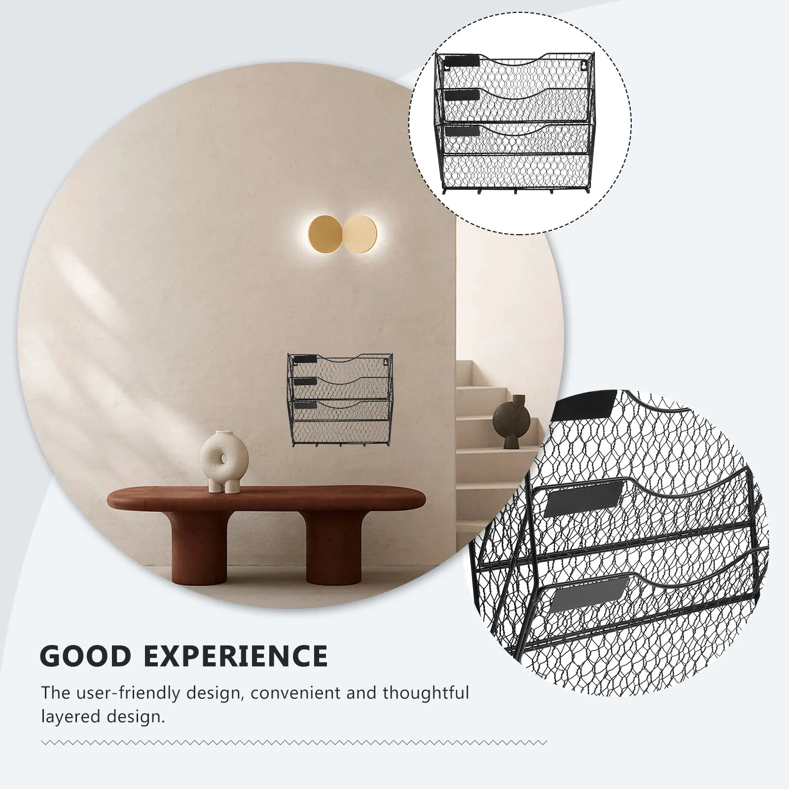 

Металлическая полка для журналов, многоуровневый органайзер для файлов, настенная корзина для хранения офиса, домашнего декора, подвесная настенная корзина, вертикальная корзина для файлов