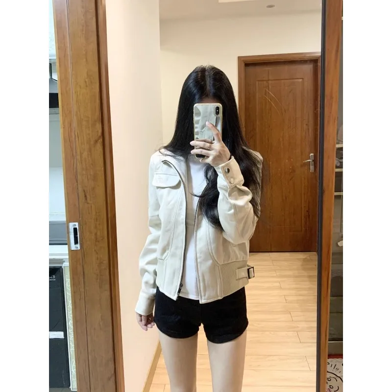 American Retro Imitation Suede Jacket Women's 2026 Spring New Small Foreign Style Slim-fitting Great-looking Motorcycle Jacket