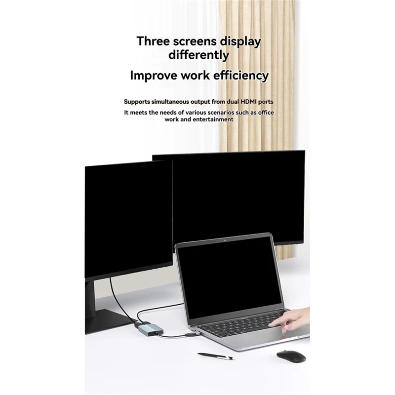 USB+ Typ-C auf Dual 1080P Dual Monitor Extend Splitter Extended Display Kompatibler Adapter für 2 Monitore