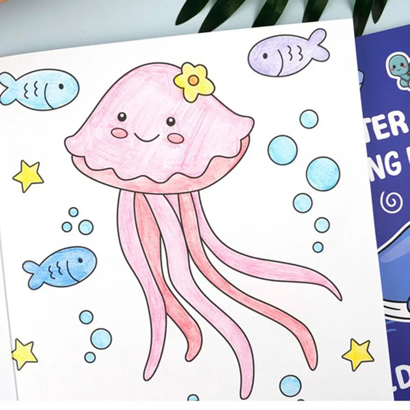 Creative Coloring Book Coloring Book 40 undersea world cartoon Doodle Coloring Book, birthday gift, Holiday gift