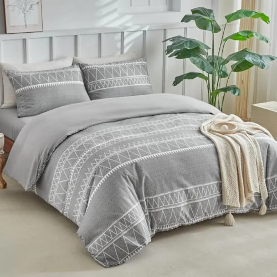 Duvet over King Size with Fitted Sheet 4 Piees Printed Soft edding Set, Includes 1 Duvet Cover 104x90 Inch with Zipper Closure