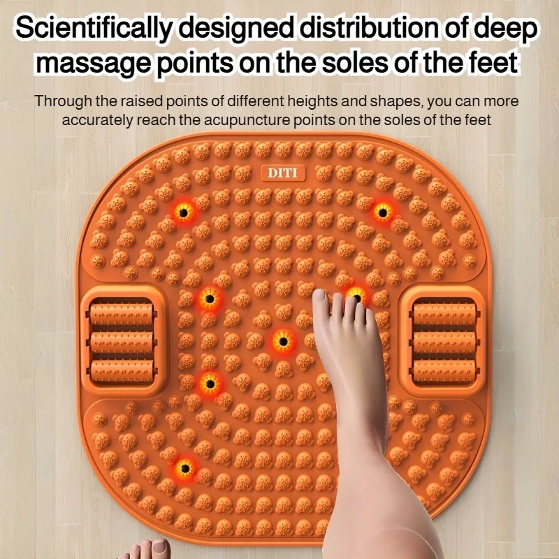 

Universal Roller Magnetic Reflexology Mat, TPE 53cm Diameter Washable Durable, Foot Massager for All Groups