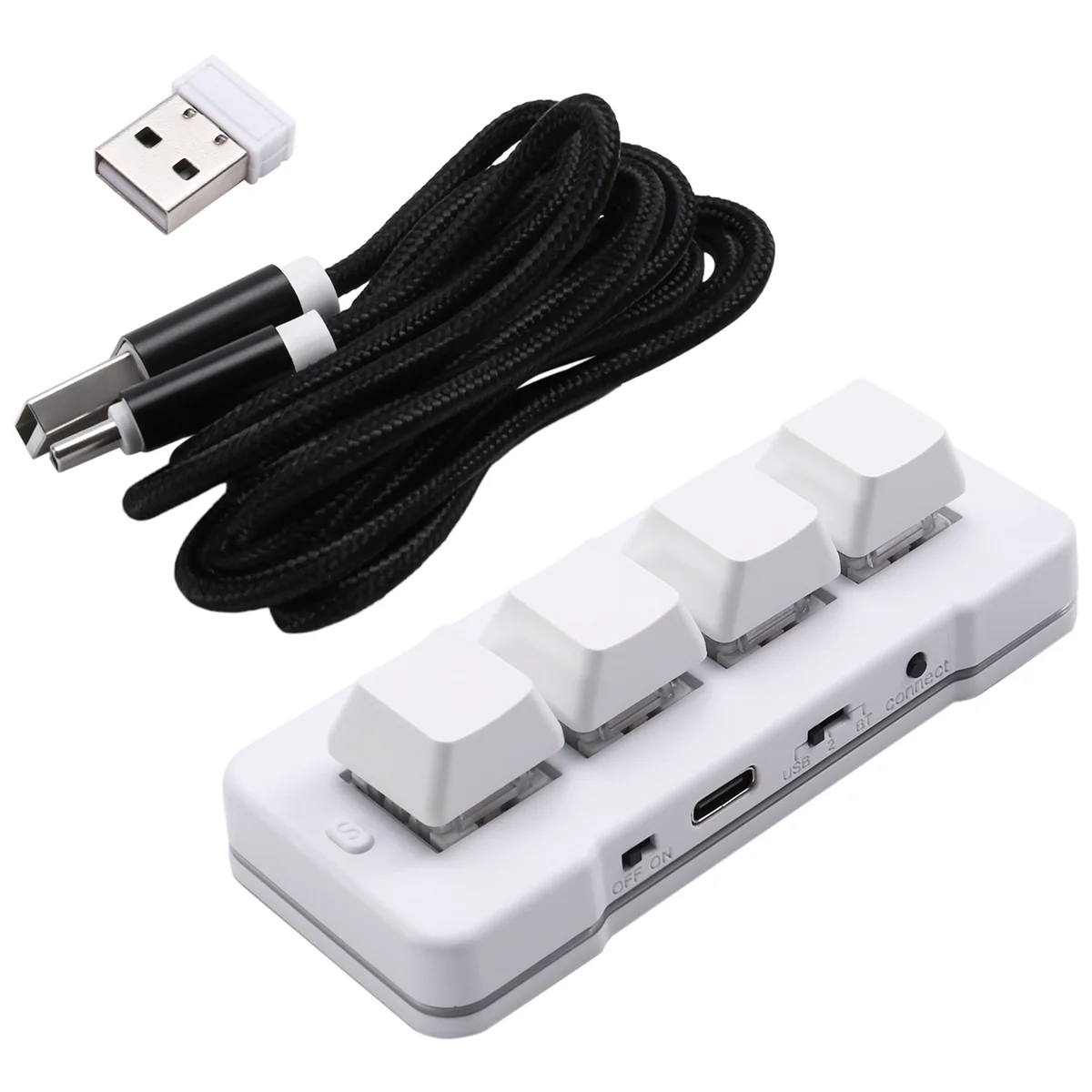 คีย์บอร์ดแบบกําหนดเองขนาดเล็ก MK424G 4 คีย์ยอดนิยม สีขาว