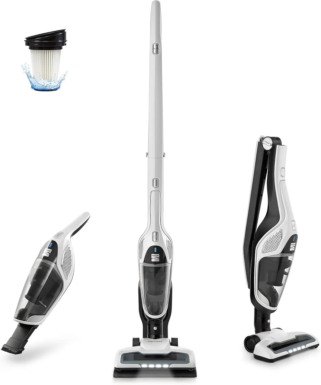 

Cordless Stick Vacuum Cleaner, Lightweight 2-Speed with LED Headlight for Hardwood Floors, Low Pile Carpets & Pet Hair