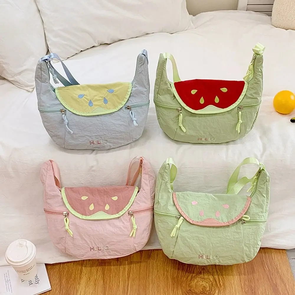 

Cute Korean Style Nylon Shoulder Bag Handbag Cute Fruit Shape Crossbody Bag Tote Bag Large Capacity Cloth Messenger Bag Student